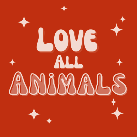 Sticker: Love all animals